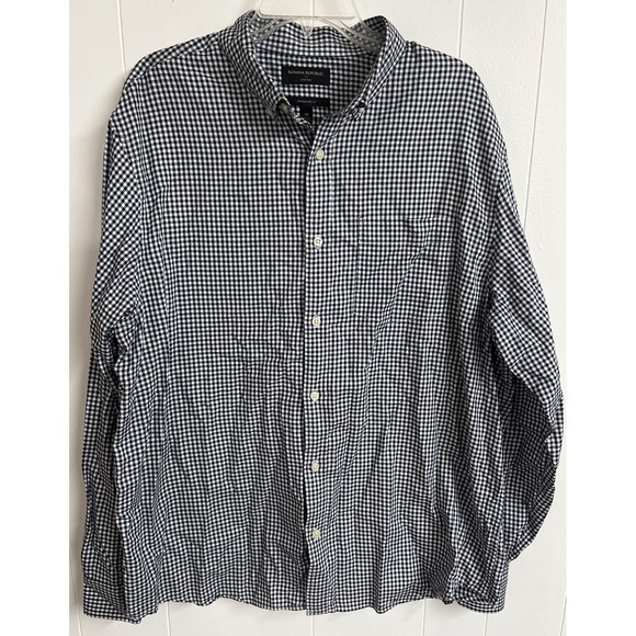 Banana Republic Other - Banana Republic Mens Shirt Oxford XL Extra Large‎ Navy Blue Checked Untucked Fit
